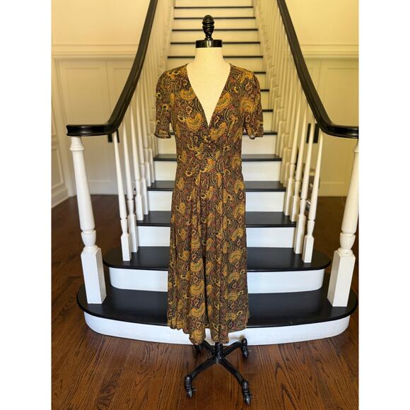 Free People Olivia Dress Fall Autumn Bohemian GardenGirl Rustic Luxury Retro 90s - Picture 4 of 14